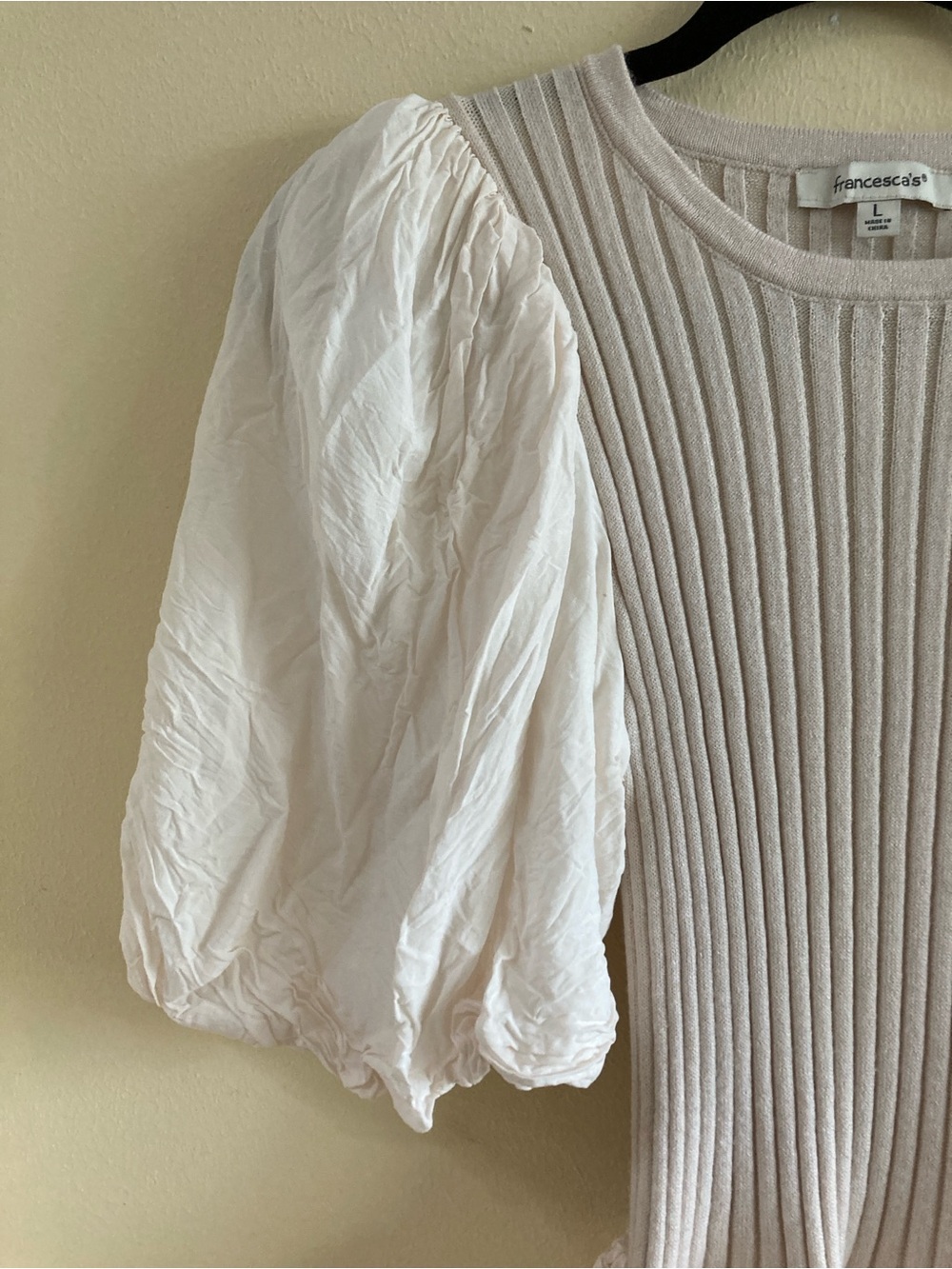 Francesca's Collections Cream Puff-Sleeve Tiered Girls Dress - Picture 3 of 5